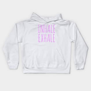 Workout yoga inhale exhale Kids Hoodie